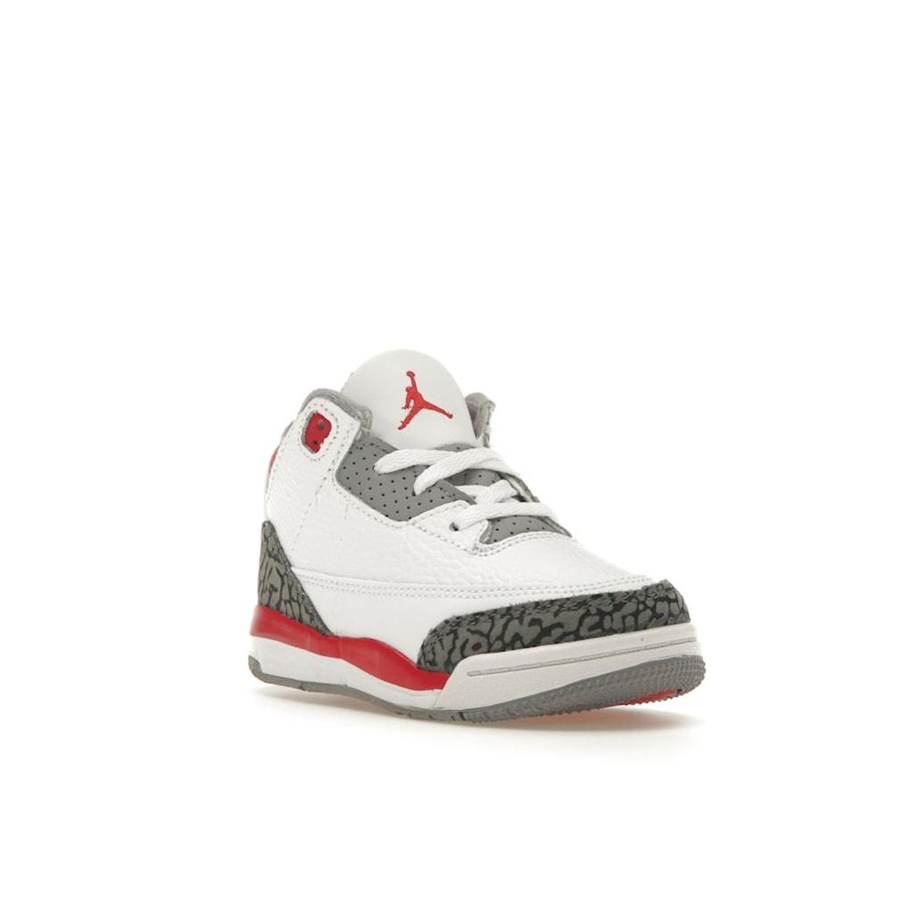Air Jordan 3 Retro TD Fire Red 2022 Baby Sneakers White Cement-Grey Black DM0968-160