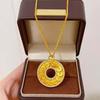 Gold Koi Ruyi Rhinestone Pendant Necklace - Unisex Retro Sweater Chain