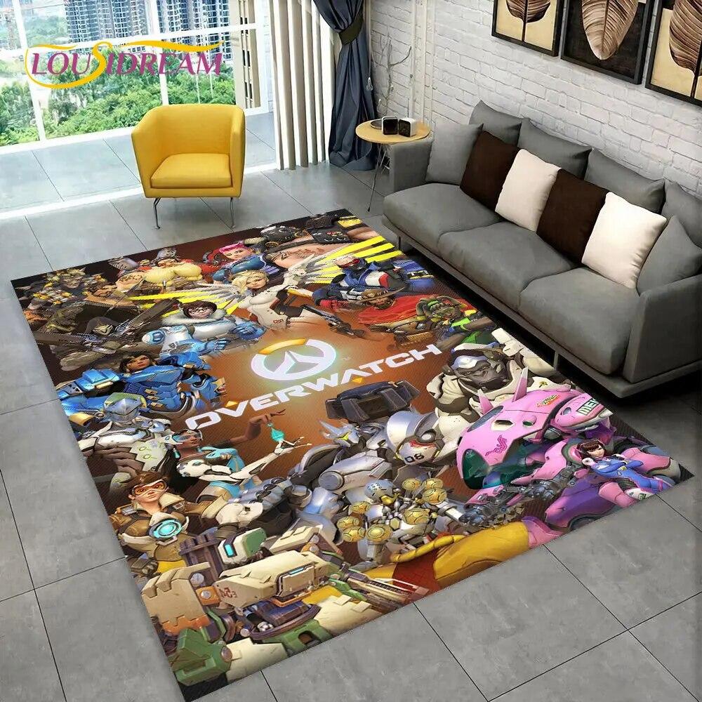 Overwatch Game Gamer DVA  Area Rug,Carpet Rug for Home Living Room Children's Bedroom Sofa Doormat Decor,kids Non-slip Floor Mat