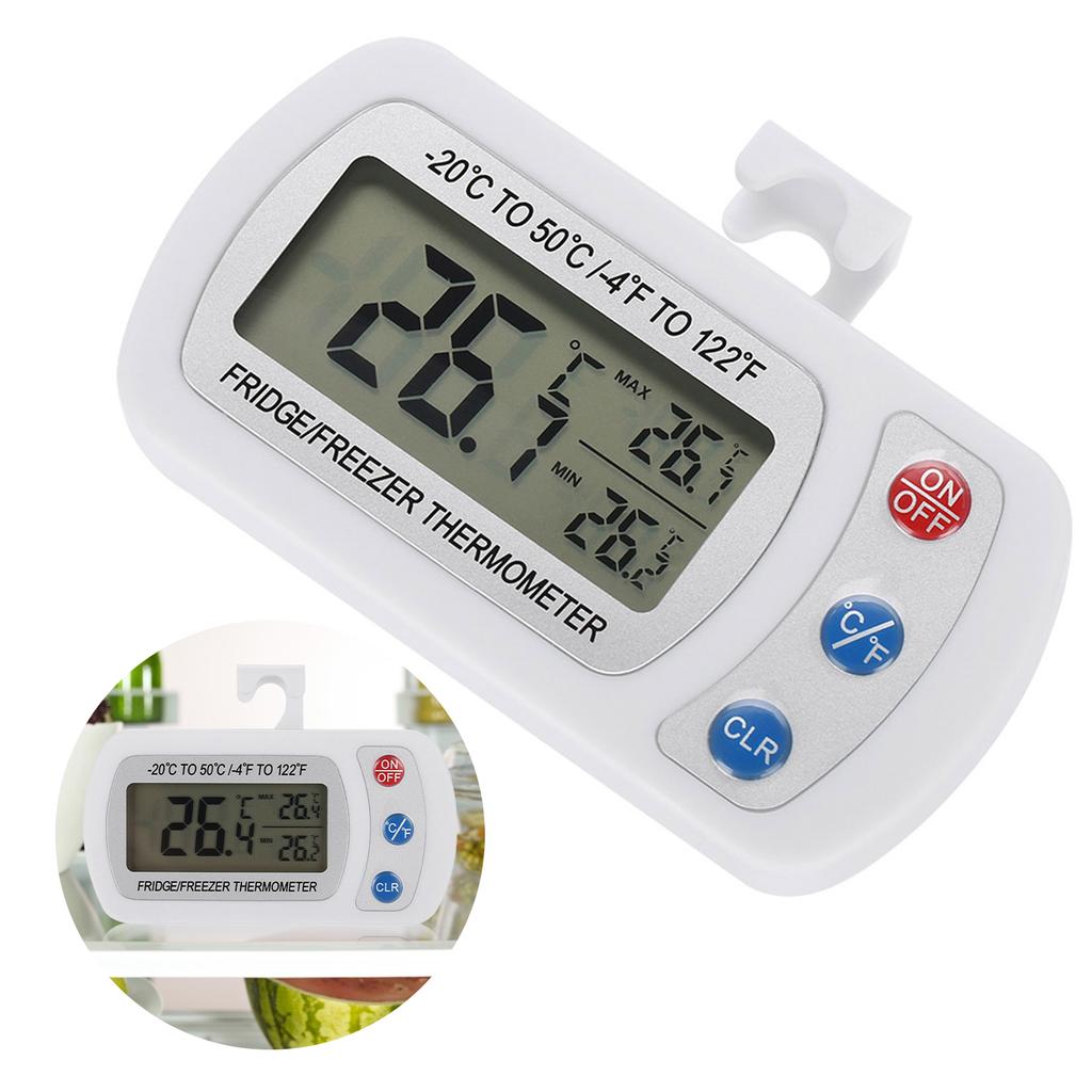 Kitchen Large LCD Refrigerator Fridge Freezer Digital Thermometer with Adjustable Stand Hanger