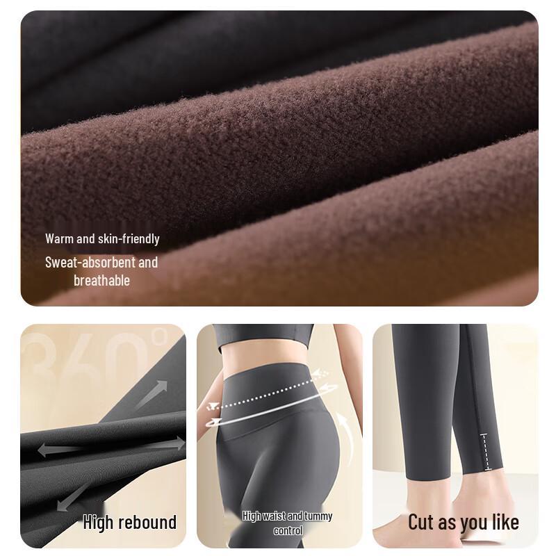 Langsha Women's High-Waist 300g Warm Thermal Shark Leggings
