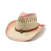 Suede Textured Western Cowboy Hat Men'S And Women'S Vintage Belt Big Eaves Outdoor Shade Jazz Hat
