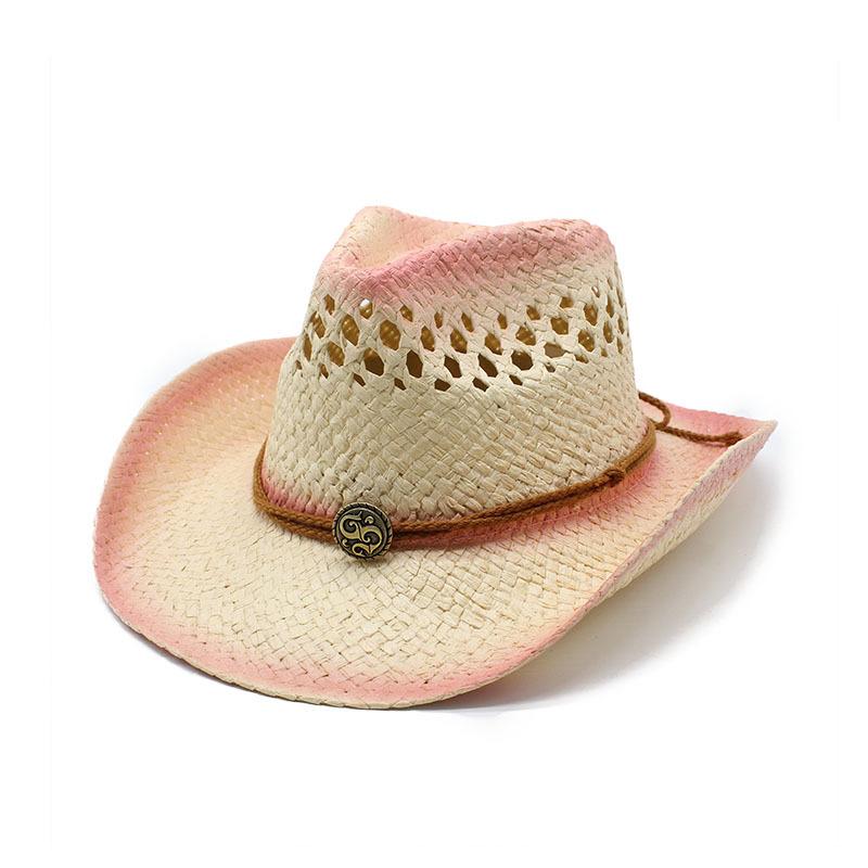 Suede Textured Western Cowboy Hat Men'S And Women'S Vintage Belt Big Eaves Outdoor Shade Jazz Hat