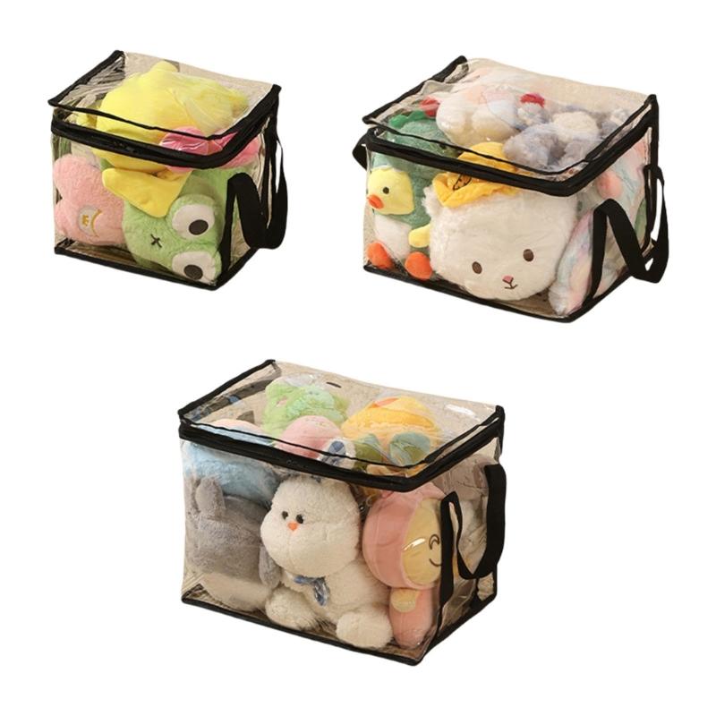 3PCs Durable PVC Toy Organizers Bags Clear Waterproof Storage With Handles For Block Books Board Game