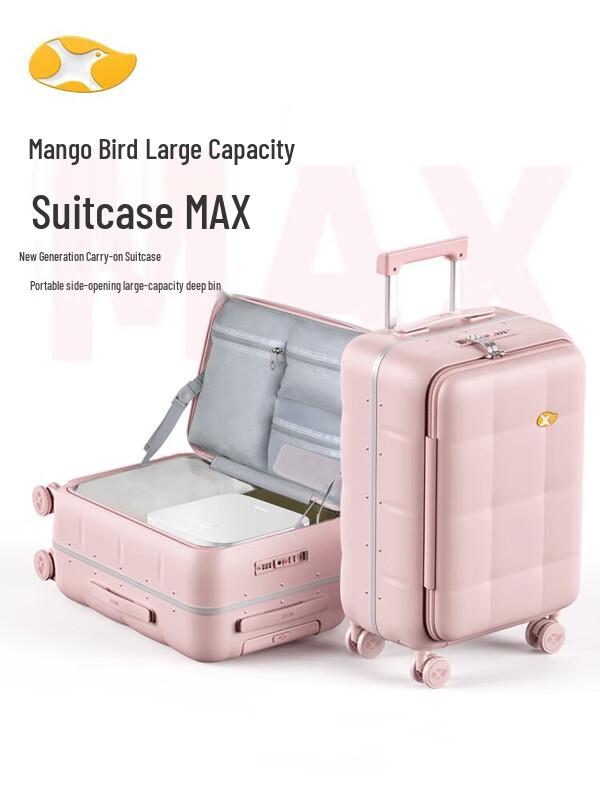 MGOB Aluminum Frame Side-Opening Deep Compartment Travel Suitcase