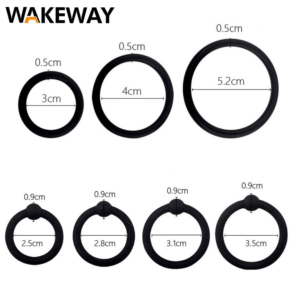 WAKEWAY 3/4PCS Penis Ring Penis Ring Condom Penis Trainer Delayed Ejaculation High Elasticity Durable Toy for