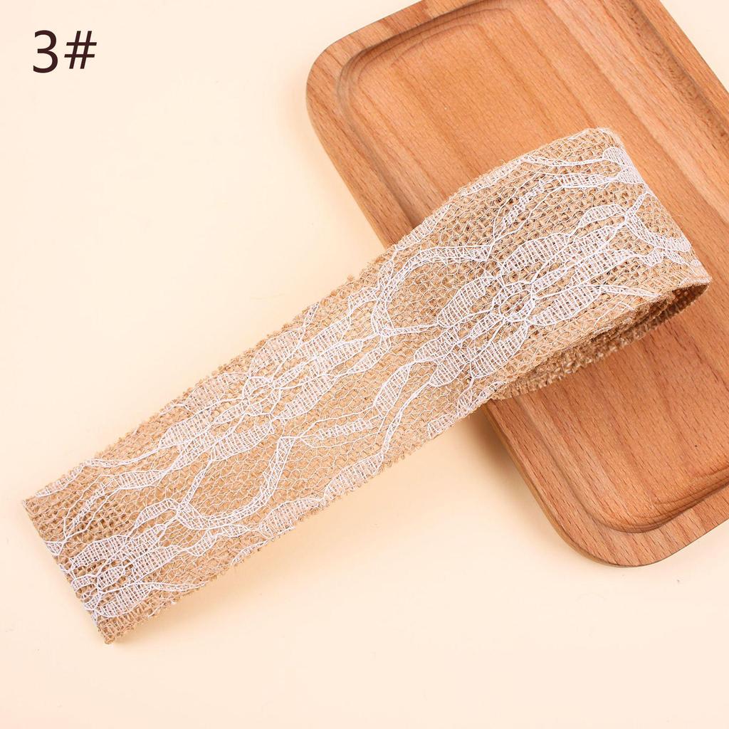 Burlap Roll with Lace Edge for DIY Christmas and Wedding Crafts, Jute Twine Ribbon
