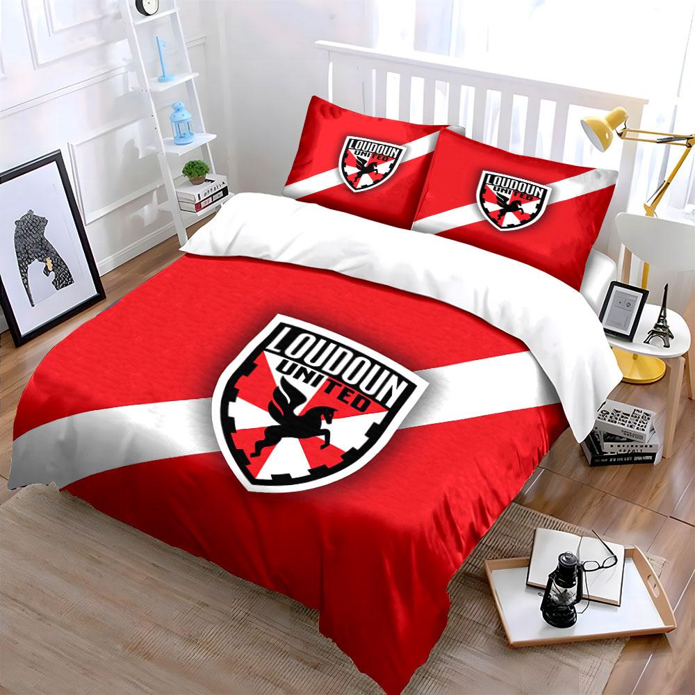 Loudoun United Logo Bedding Set Bedding Duvet Cover Set Duvet Cover Pillowcases (1 * Duvet Cover 2 * Pillowcases, without duvet insert)
