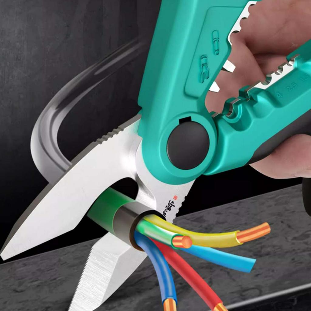 Multi-functional Electrician Scissors, Wire Stripping Cutting Crimping Pliers