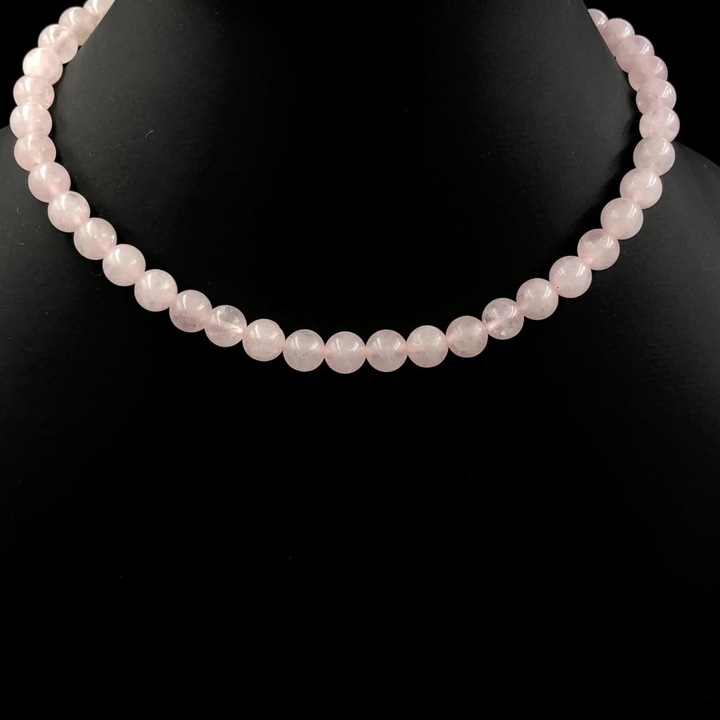 8mm Natural Rose Quartz Gemstone Round Beads Jewelry Handmade Pretty Quartz Beads Necklace 17-20" For Birthday Gift 8BN-67