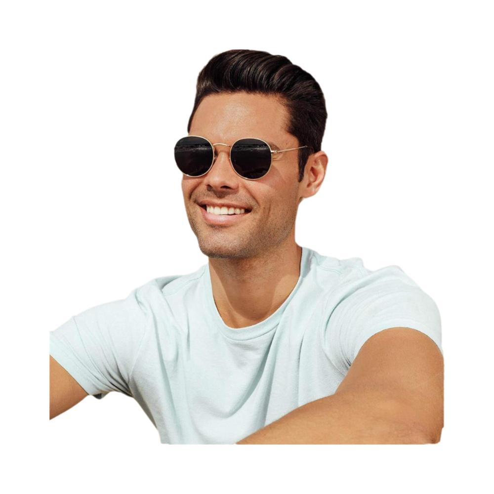 Bai Fen Bai Electronic 3C Men's Vintage Metal Frame Uv Protection Round Sunglasses Retro Shades Eyewear Sun Glasses