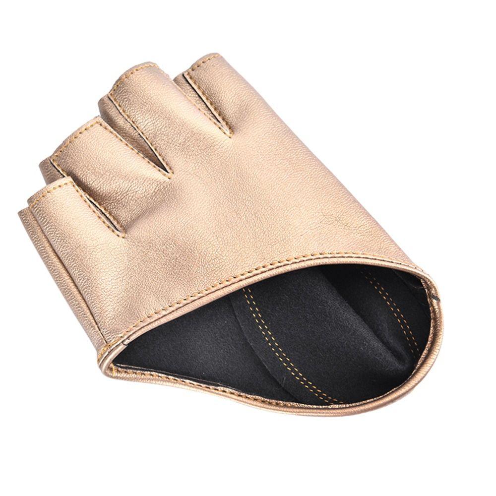 Women Men Dance Mittens Five Finger Gloves Ladys Driving Dress Cosplay  Mittens PU Leather Gloves