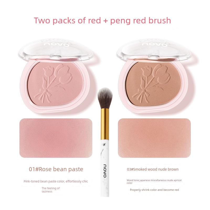 Novo Single-Color Matte Blush in Natural Pink Shades, Korean-Style Nude Makeup with a Delicate and Pure Look, Blush Palette