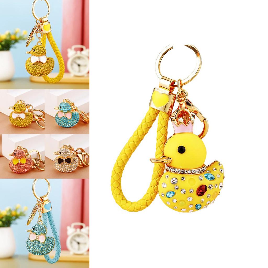 Charming Full Diamond Yellow Duck Keychain Cute Gift For Birthdays And Celebrations