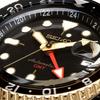 Seiko 5 Sports SKX Series GMT Automatic Mechanical Watch Black Brown Leather Men's Made in Japan