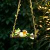 Creative Frog Swing Pendant: Cute Resin Ornament for Outdoor Balcony or Courtyard Decor.