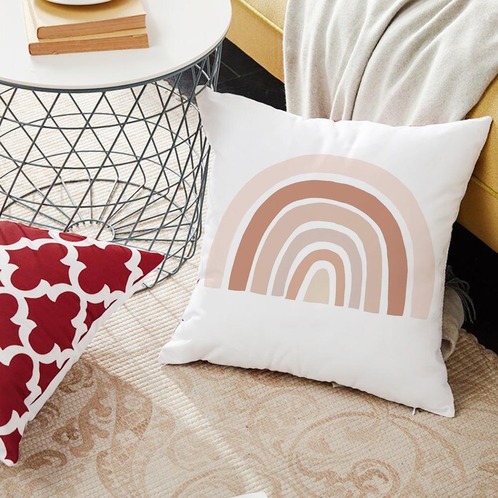 Rainbow Cute Print Pattern Throw Pillowcase Home Sofa Bed Decorative Pillowcase Car Office Decorative Pillowcase