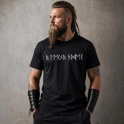 Custom Futhark Runes Name Viking T Shirt Personalized Norse Mythology Nordic Pagan For Unisex Vintage Comfortable Soft