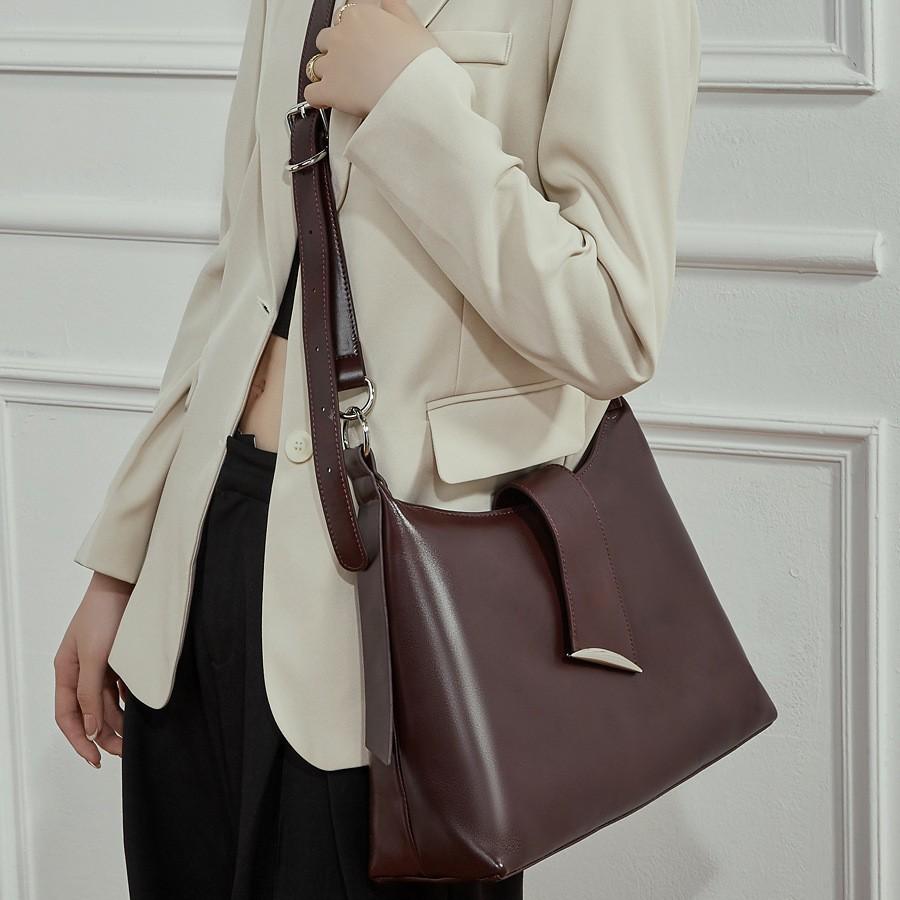 Leather Women'S Bags, Large-Capacity Commuter Tote Bags, High-End Light Luxury Hobo Bags, Shoulder Messenger Bags, Bags.