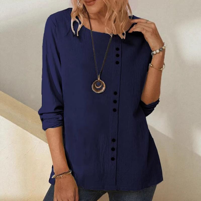 2026 Spring and Autumn New Casual Loose Woven Long-Sleeve Pullover Women's T-Shirt