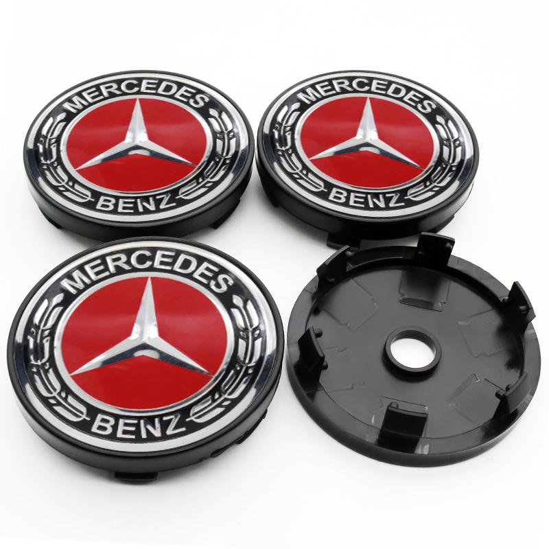 OLV5 4Pcs 60mm 75mm Car Wheel Center Hub For Mercedes Benz AMG class W205 W203 GLC GLK W206 W220 A180 W211 Cap Rim Cover Accessories