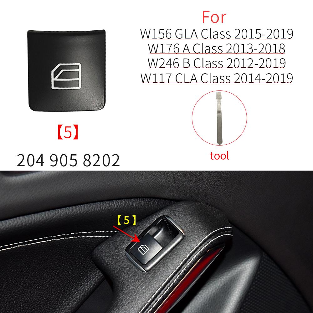 

For Benz A B CLA GLA Class Car Power Window Switch Button Cover Cap For Mercedes W246 W176 W117 W156 A180 B200 CLA220 GLA260 No.5