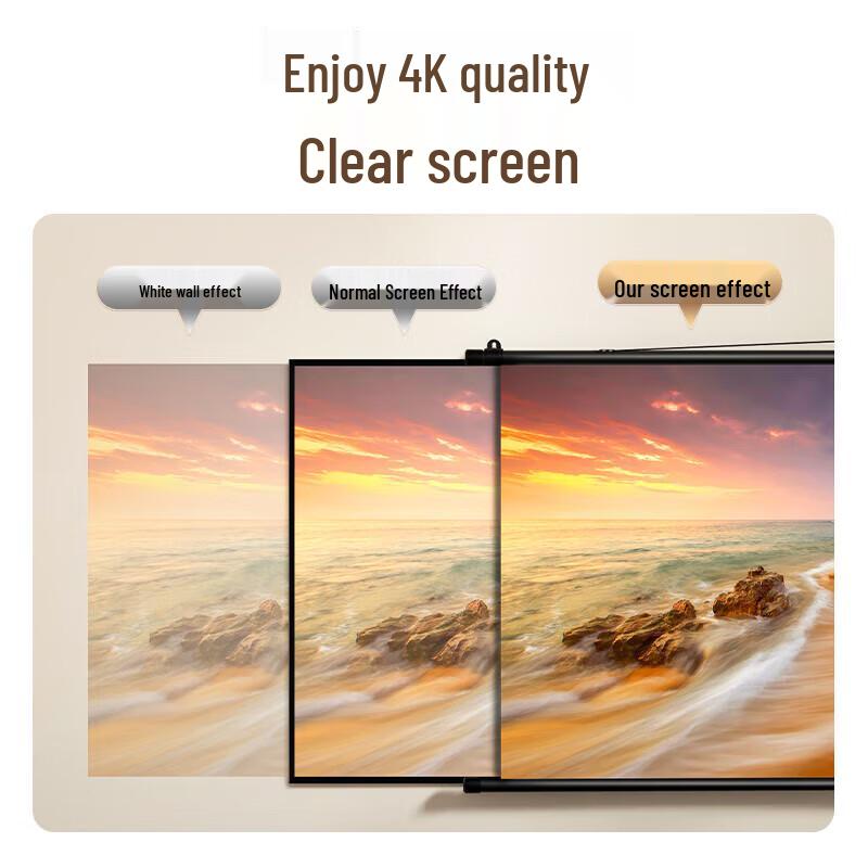 Deli 72-inch 16:9 Portable Projection Screen