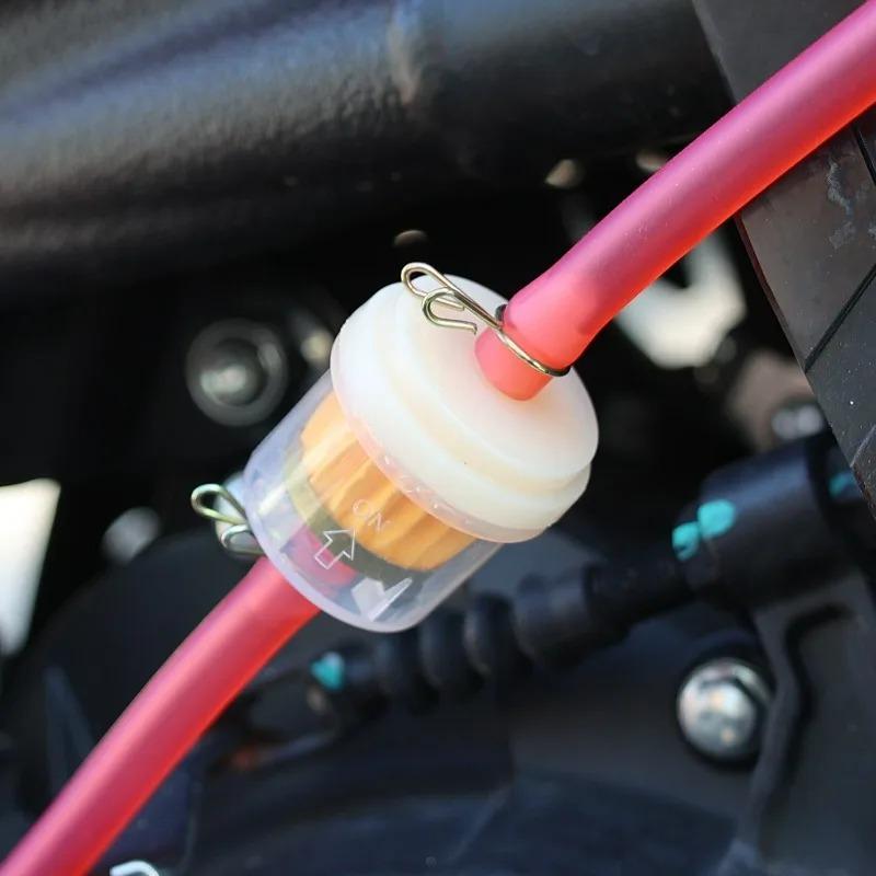 Motorcycle Inline Fuel Filter with Rubber Hose Replacement for Motorcycle Fuel System Cleaner Scooter Dirt Bike ATV Fuel Filter