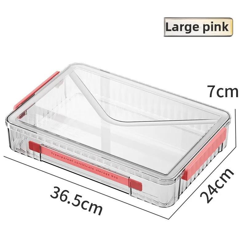 Caja De Almacenamiento De Documentos De Mascotas Transparentes Organizador De Escritorio De Plástico Simple Con Mango Y Cajones