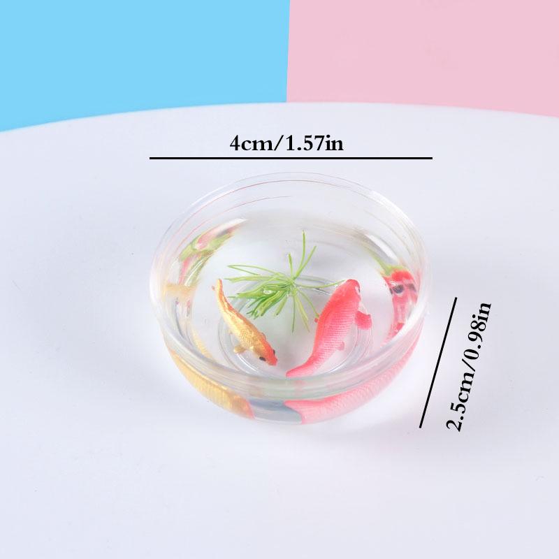 1:6 1:12 Puppenhaus Miniatur Fischglas Schale Simulation Aquarium Kleiner Goldfisch Puppenhaus Heimdeko Zubehör Spielzeug