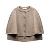 Fall and Winter New Women's Clothing Single-Breasted Cloak Design round Neck Knitting Sweater Cardigan Coat 2488107