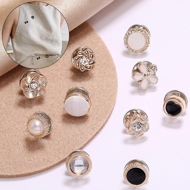 10Pcs Women Crystal Cardigan Collar Brooches Brooch Pin Gifts Shawl  Button Creative Imitation Pearl Jewelry Accessories Corsage