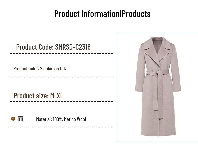 G·TENNA SMRSD-C2316 Women's Long Wool Coat
