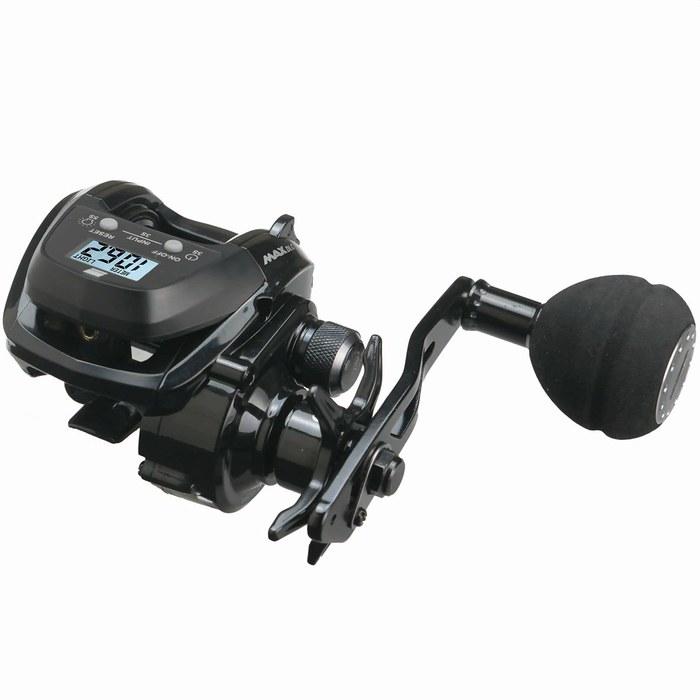 AbuGarcia MAX DLC MHP-L Digital Line Counter Reel - Left Handed, Deep Spool, High Gear, Power Handle - Black