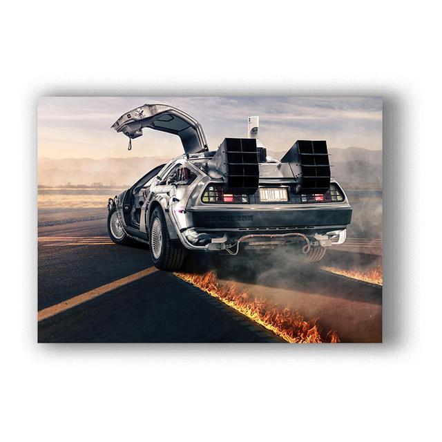 Klassischer Film Zurück in die Zukunft Auto Poster Kunst Malerei Leinwand Poster Druck Bild Moderne Heimdekoration Farben Kein Rahmen