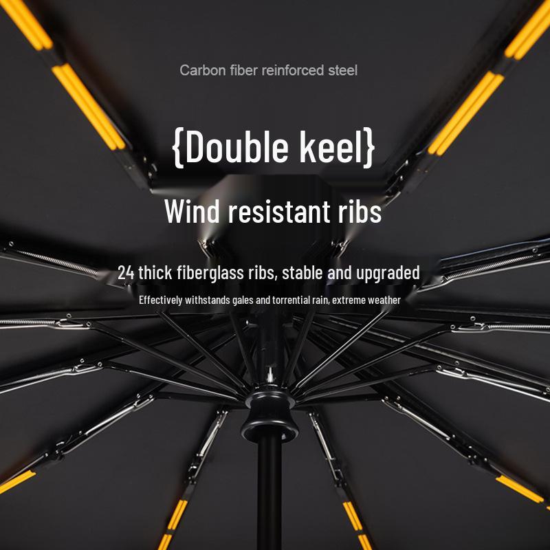 Extra Large 24-Rib Automatic Folding Umbrella for Men & Women - Rain or Shine