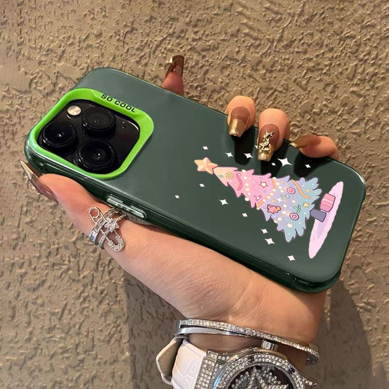 Colorful Christmas Tree Phone Case For iPhone 17 Pro Max 16 15 14 Pro Max 13 12 11 Pro 7 8 Plus XS X 16E ShockProof Matter Cover
