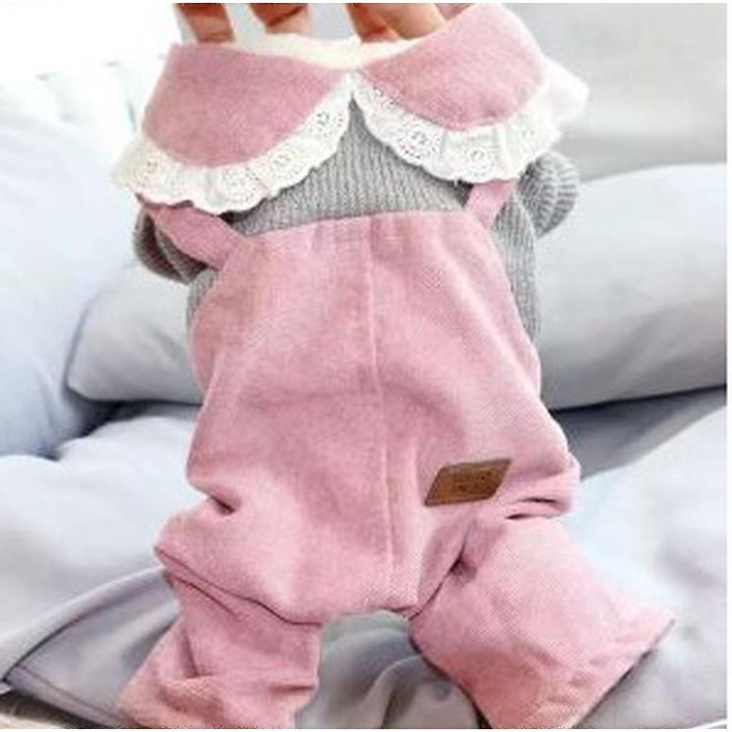 Pet Winter Fleece Clothes: Cute Doll-Collar Overalls For Dog (Teddy/Pomeranian) &