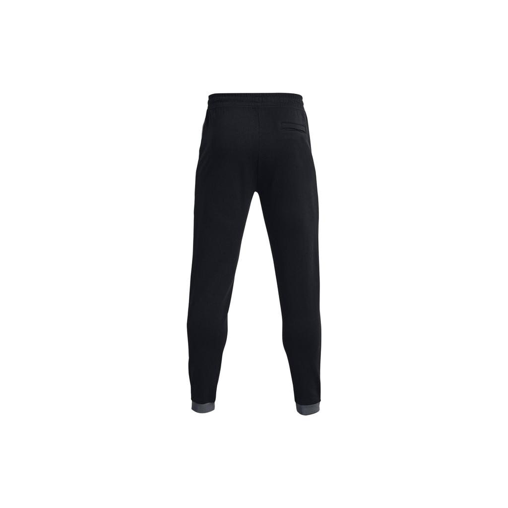 Under Armour Logo Print Mid-Rise Drawstring Jogger Pants Men Bottoms Black 1379661-001