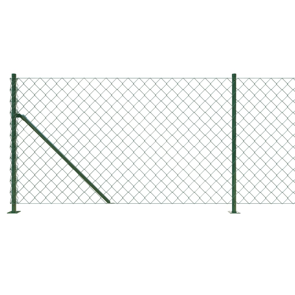 Vidaxl Ogrodzenie Z Siatki, Ze Stopami Słupków, Zielone, 0,8X10 M