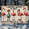 Humorous Flamingo Tinplate Art, Aluminum Metal Wall Decor Home Retro Sign