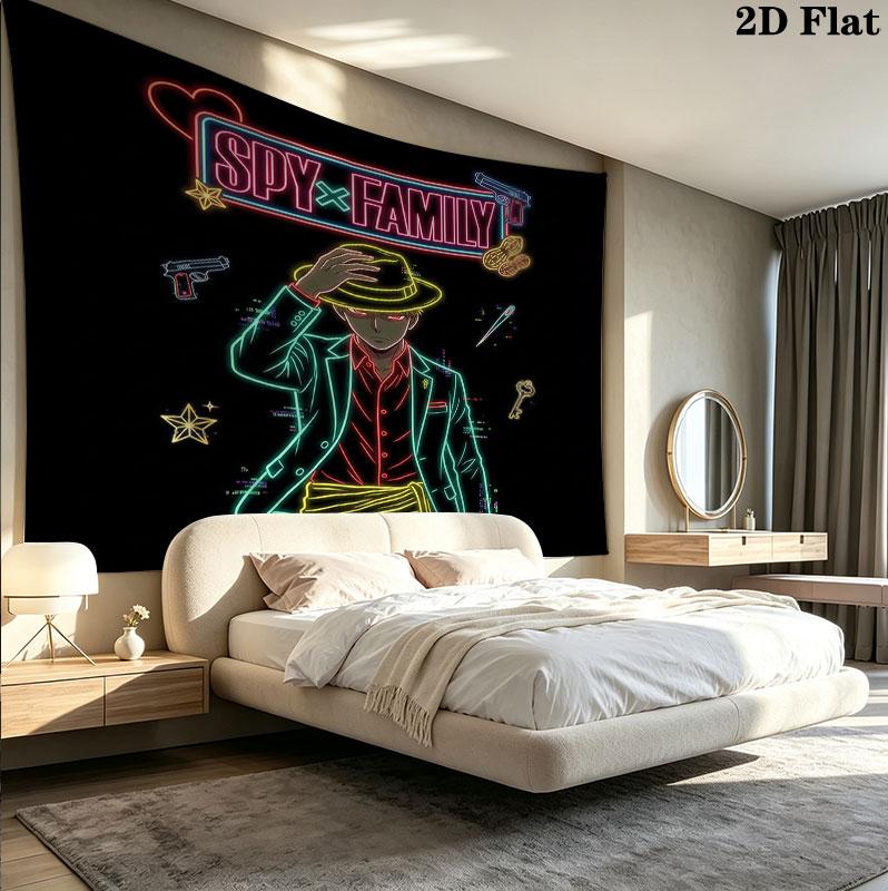 Spy Family Wandteppich Ästhetischer Wandbehang Gedruckter Stoffdecke Dekorative Wandteppiche Für Schlafzimmer Wohnzimmer Heimdekoration