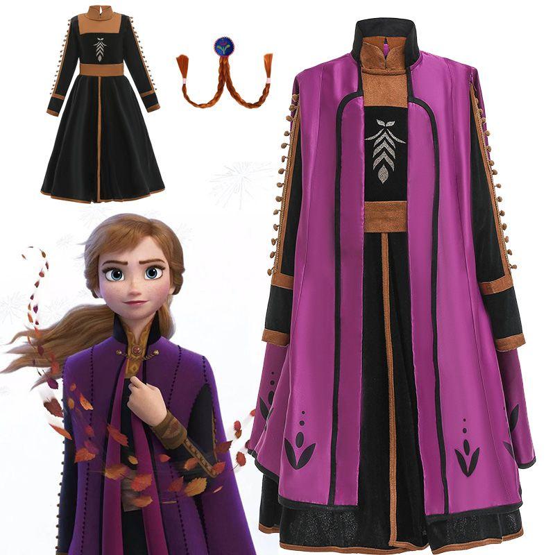 Die Eiskönigin Elsa Anna Kinder Cosplay Kostüm Elegantes Prinzessinnenkleid für Mädchen
