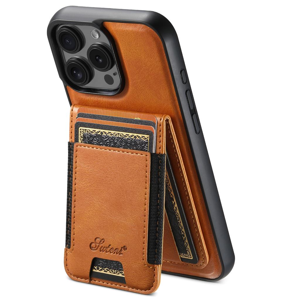 SUTENI H17 For iPhone 16 Pro Case Compatible with MagSafe Card Holder Kickstand Phone Cover