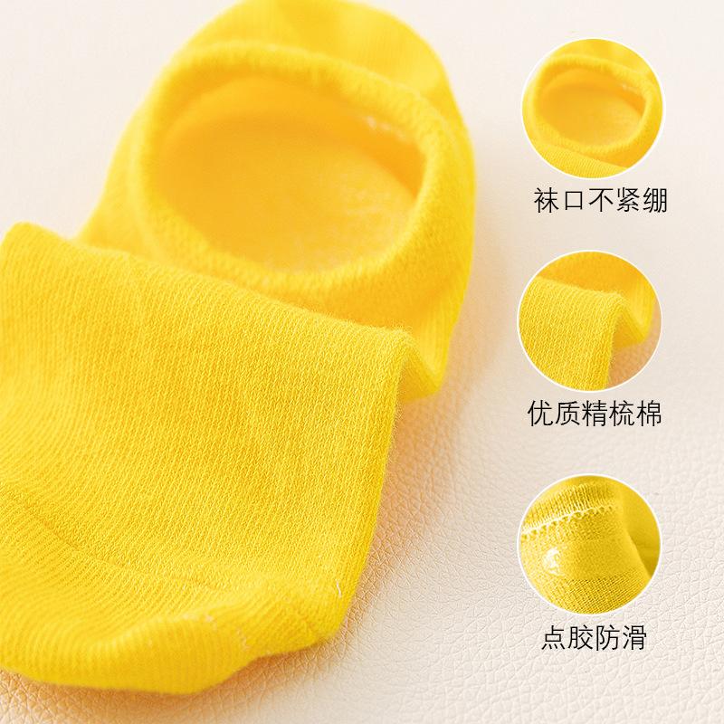 10 Pairs of Spring and Summer Models of Invisible Boat Socks Silicone Thin Mouth Does Not Fall Off the Heel Candy Colour Female Short Socks