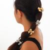 ins simple flower rubber band bow metal hair band, simple elastic hair rope head jewelry