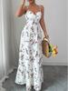 New Summer Floral V-Neck Spaghetti Strap Maxi Dress