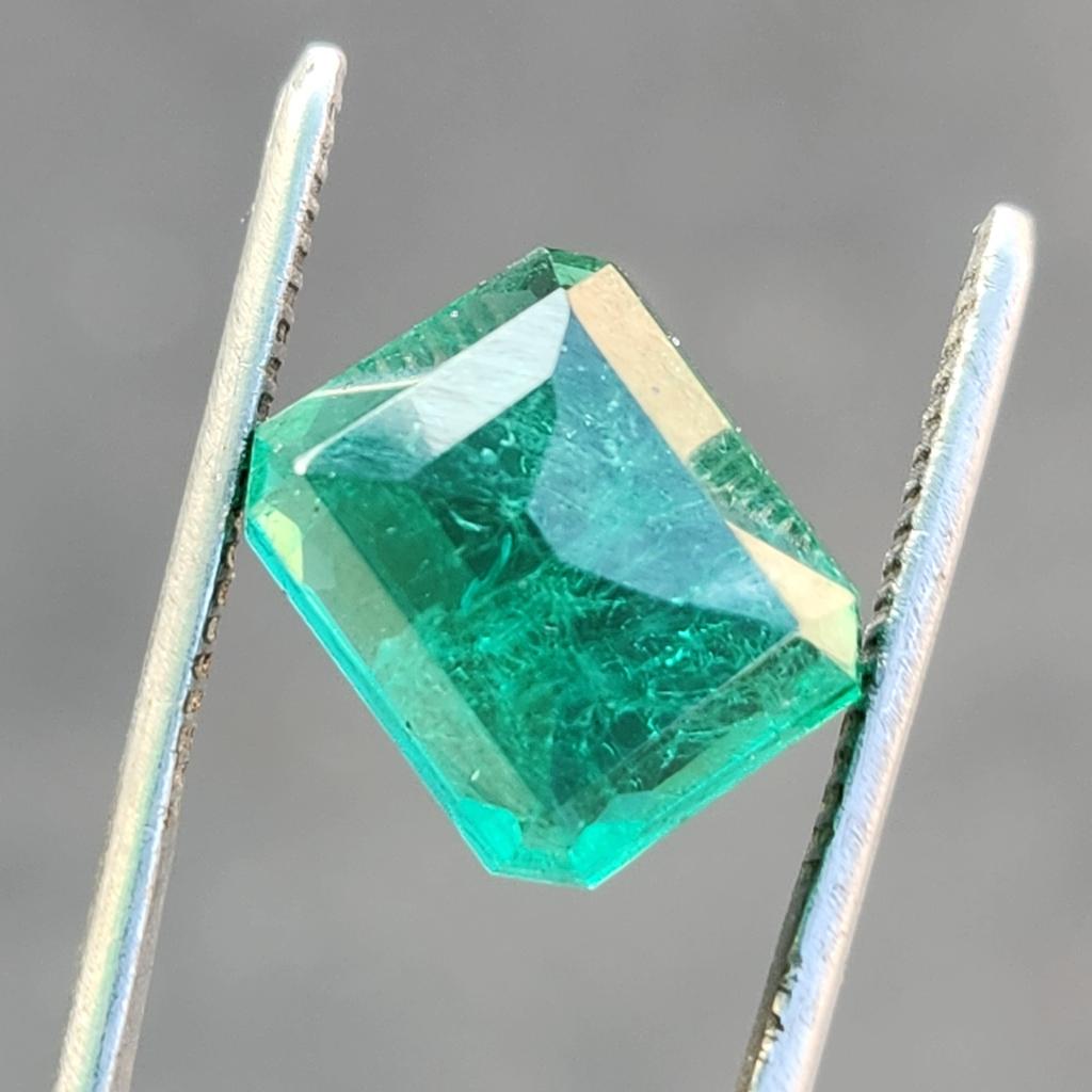 Certified Natural Zambian Green Emerald 11.60 Ct Emerald Cut Loose Gemstone