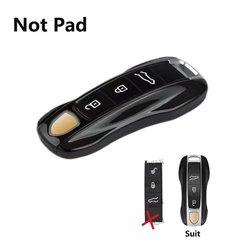 Black for Porsche Panamera Carrera Macan Boxster Cayman Cayenne Taycan 911 970 981 991 Remote Car Key Case Cover Fob Pad Optionl