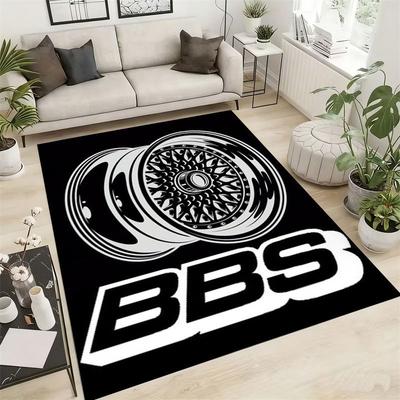 Vintage Felgenbereich Teppich Schwarz Weiß Rad Druck Rutschfeste Fußmatte für Wohnzimmer Spielzimmer Auto Liebhaber Heimdeko Teppiche für Schlafzimmer